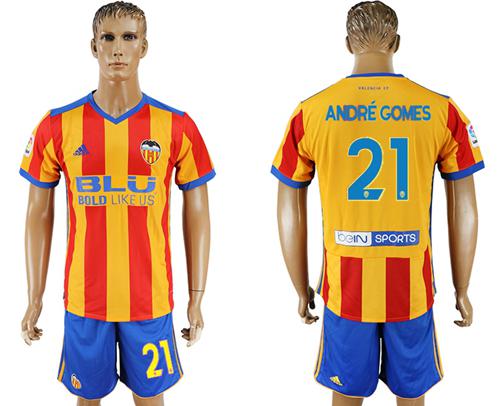 Valencia #21 Andre Gomes Away Soccer Club Jersey